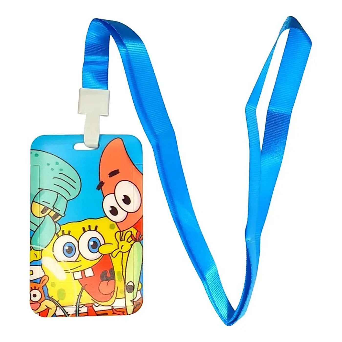 Porta Credencial con Lanyard Bob Esponja, Calamardo y Estrella