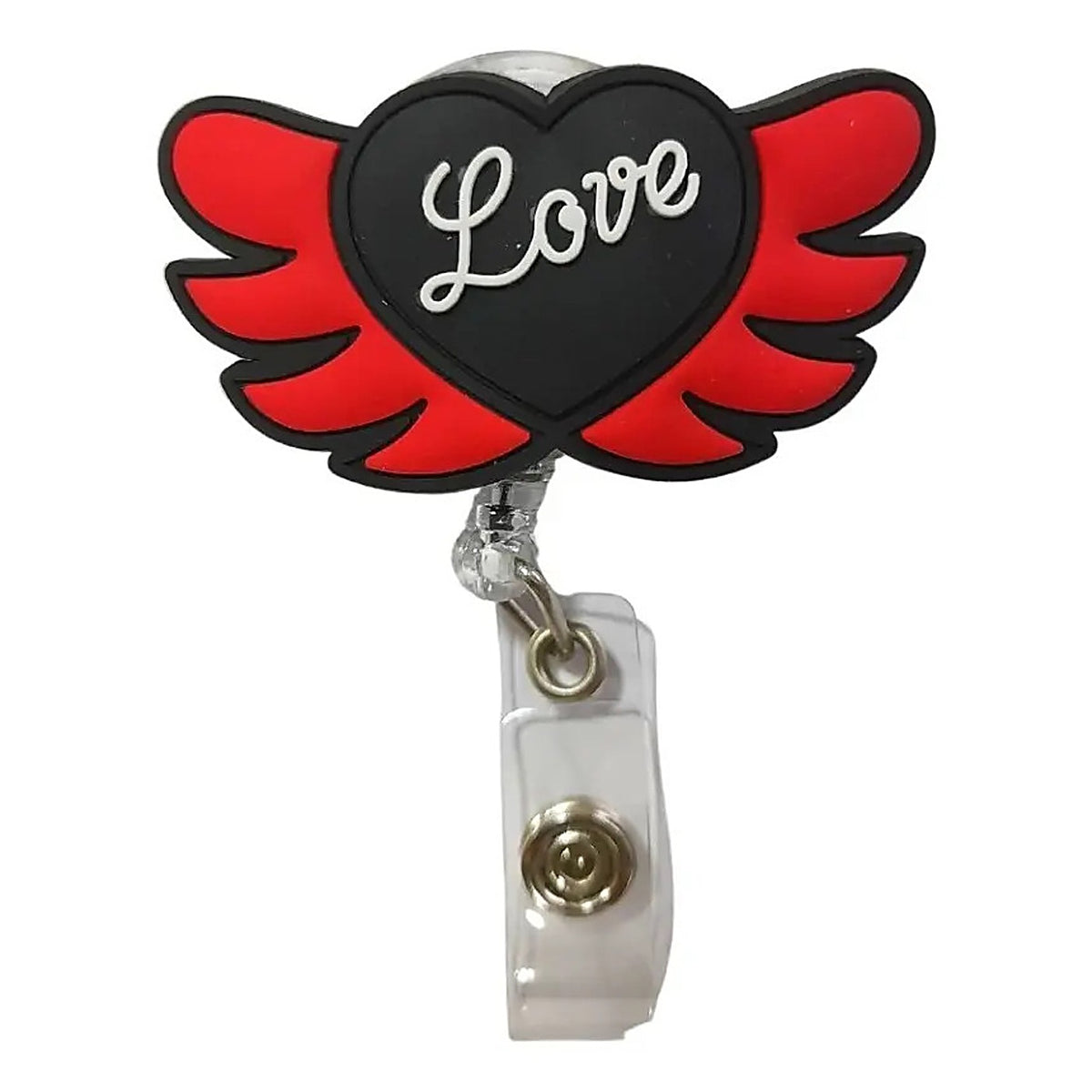Porta Credencial con Yoyo Retractil Corazon Love