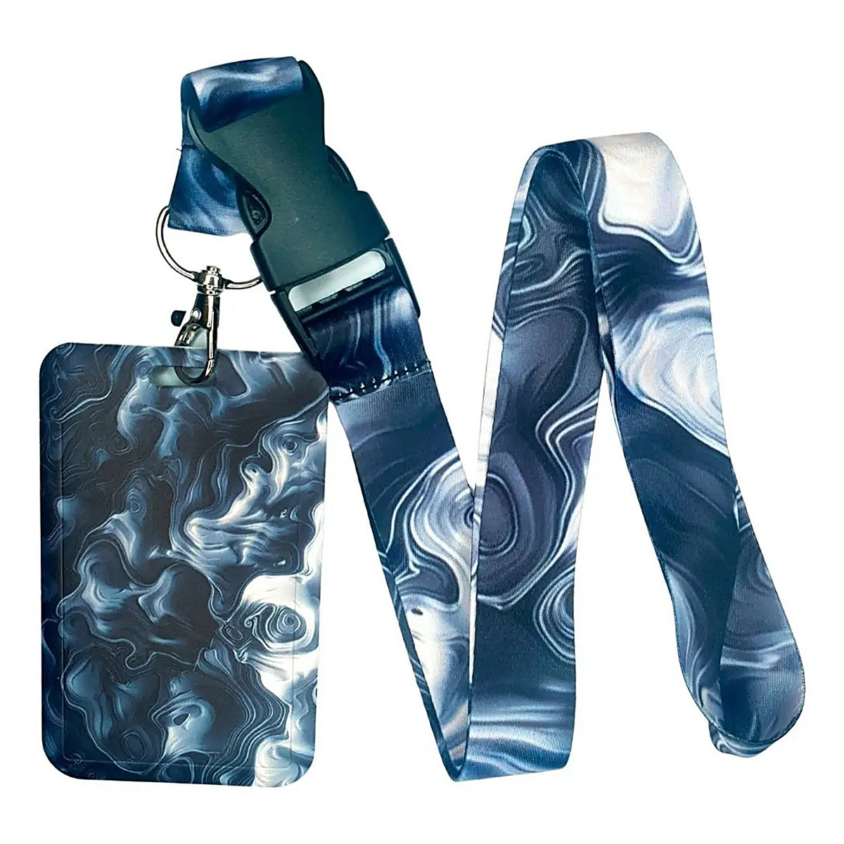 Porta Credencial con Lanyard Abstracto Ondas