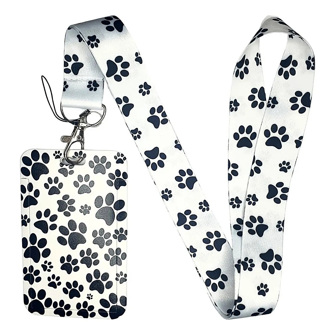 Porta Credencial con Lanyard Patitas Fondo Blanco