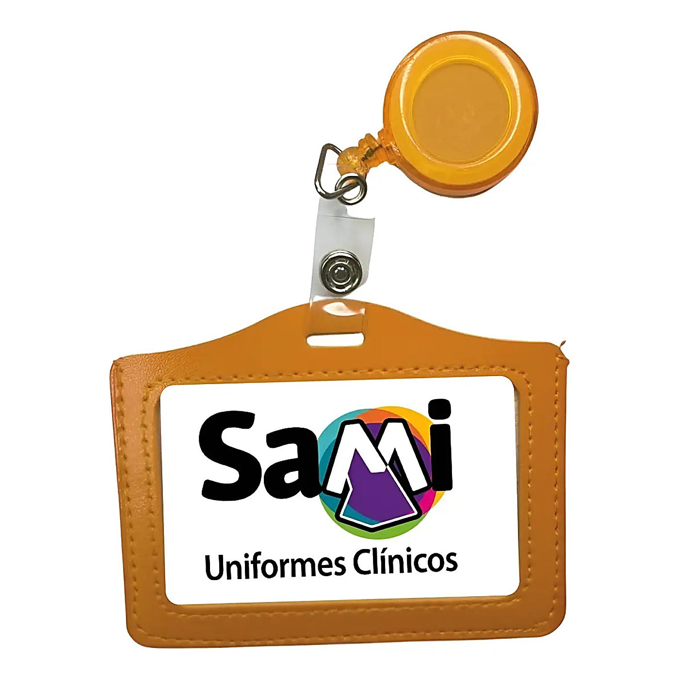 Porta Credencial Horizontal con Yoyo Retractil Morado