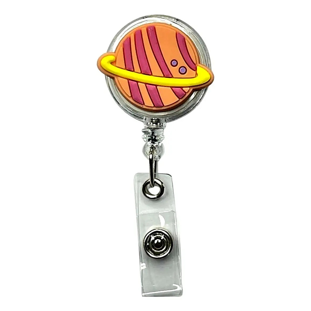 Porta Credencial con Yoyo Retractil Planeta Naranjo
