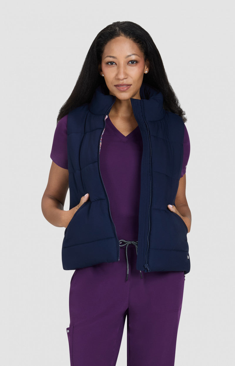 Chaleco Clínico Mujer 475-12 Navy Nula Koi Scrubs Essentials