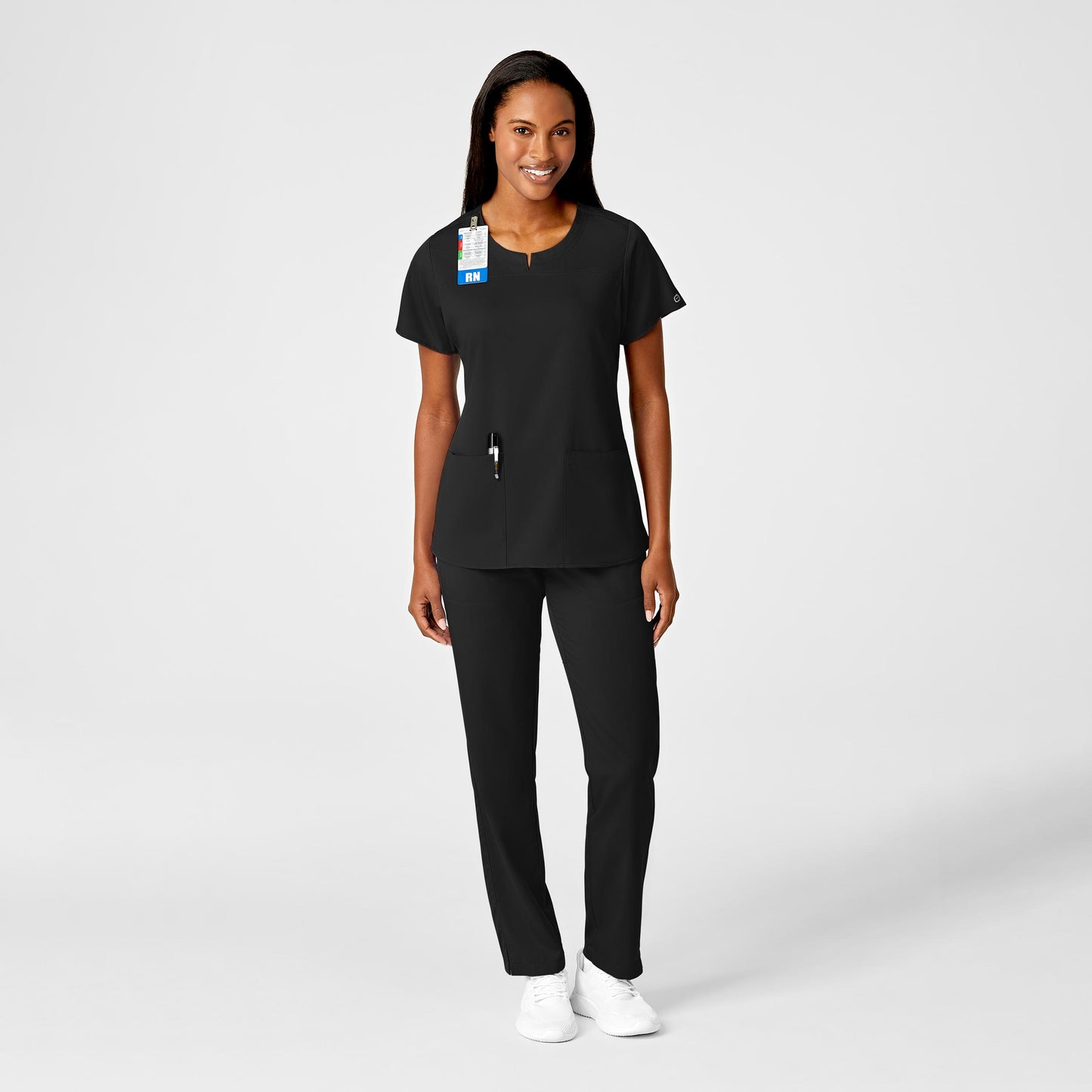 Polera Clínica Mujer Negro 6419A Wonderwink Pro