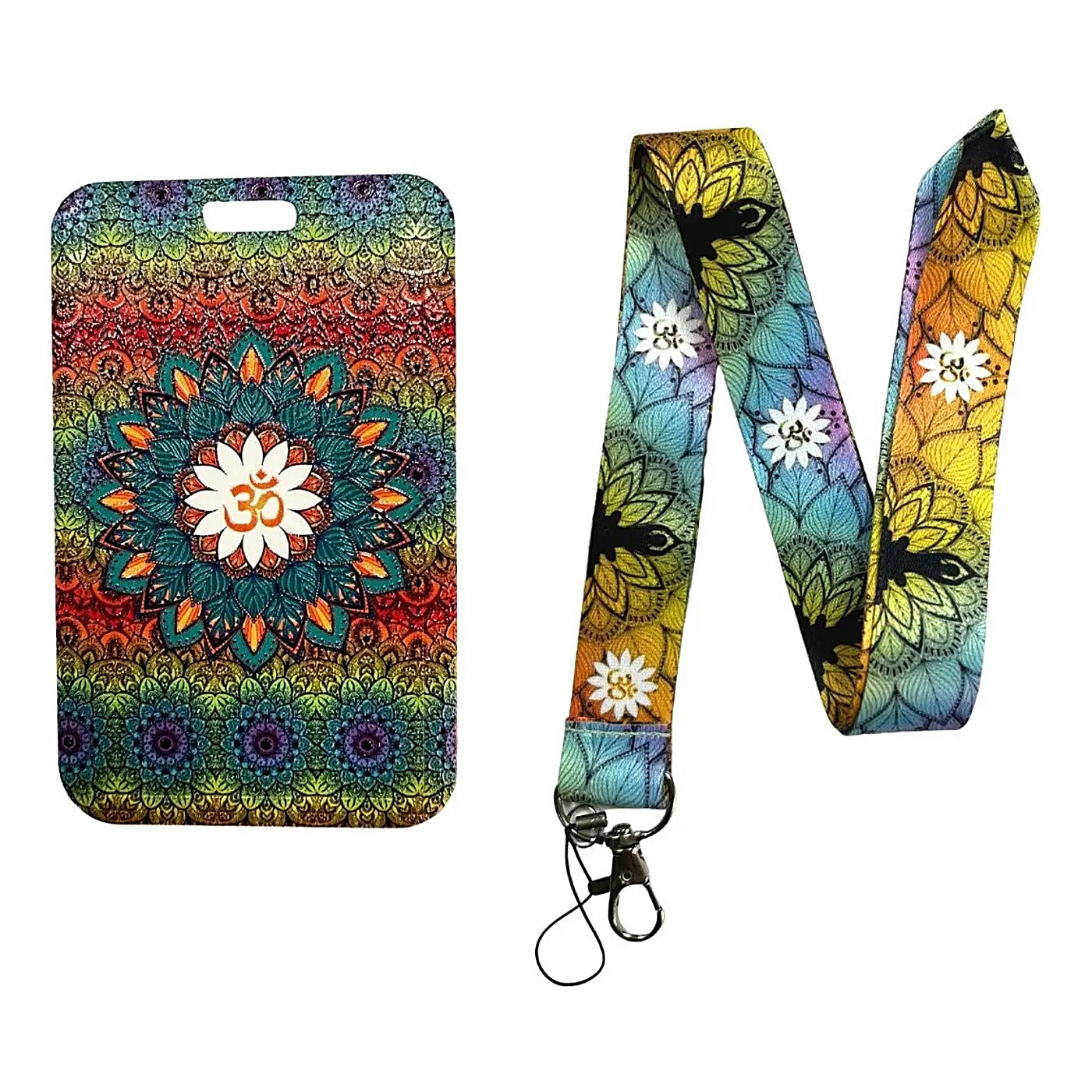 Porta Credencial con Lanyard Mandala Yoga Colores
