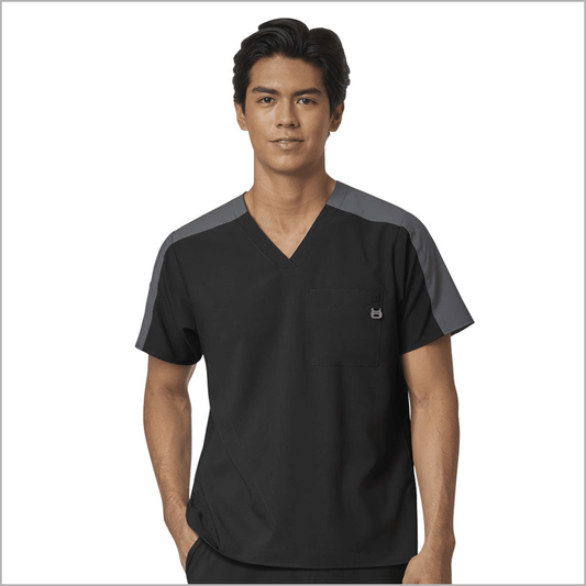 Polera Clínica Hombre Negro 6655 Wonder 123