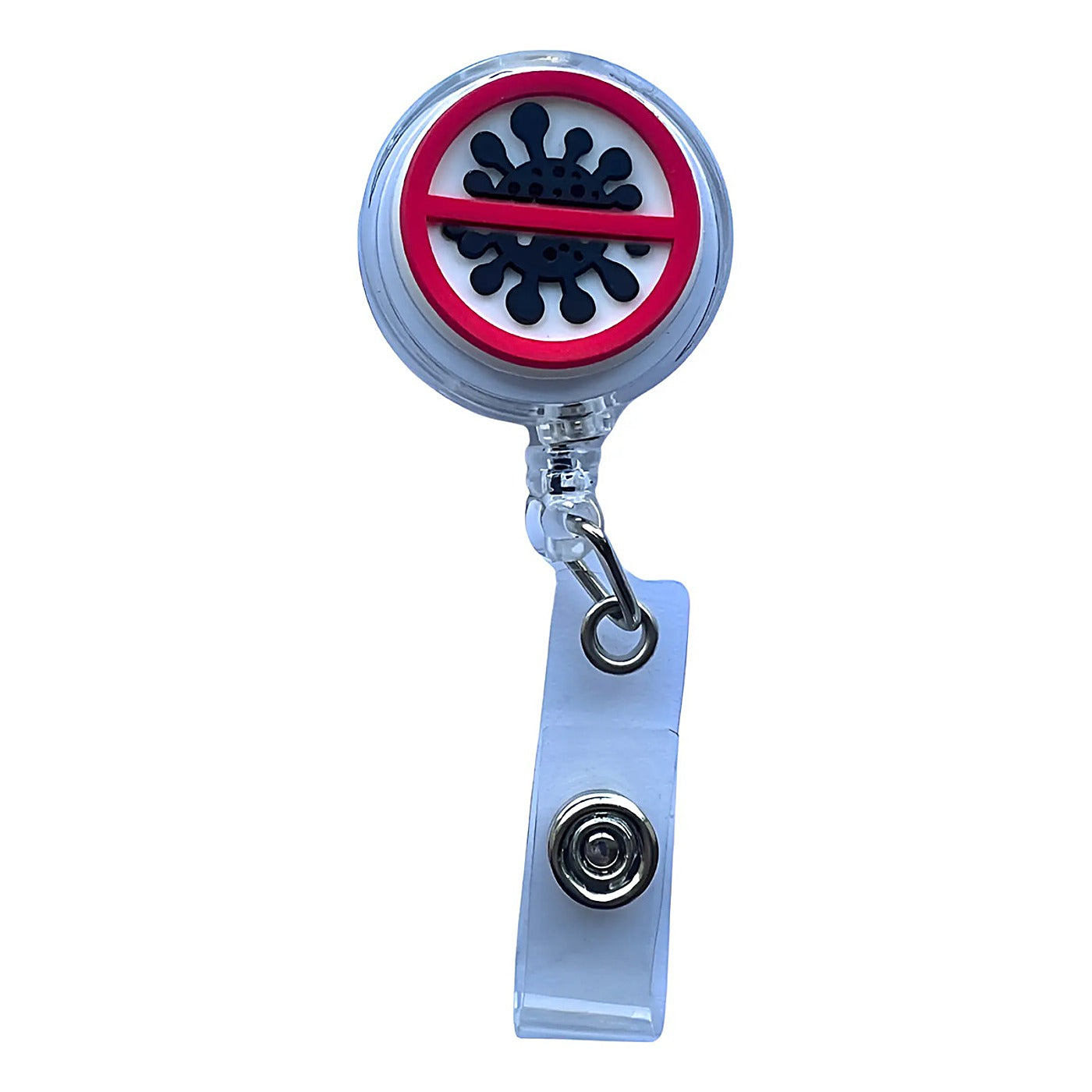 Porta Credencial con Yoyo Retractil Anti Covid Rojo