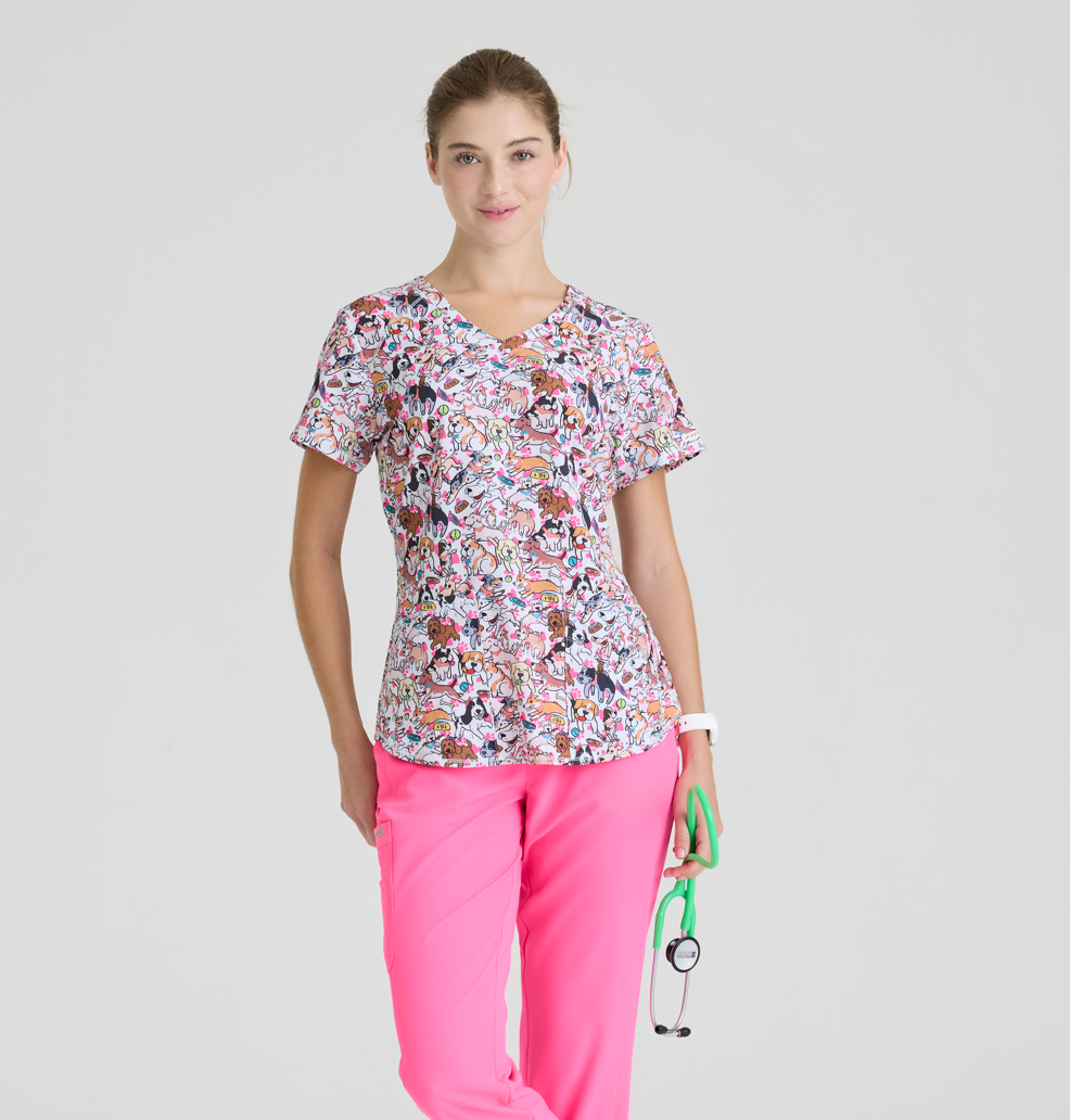 Polera Clínica Mujer estampada SKT021 CENTRAL PARK CNBR SKECHERS