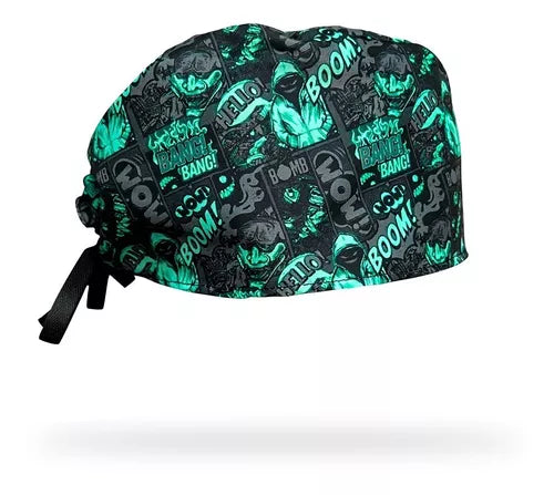 Gorro Clínico Hombre Antifluido Comic verde