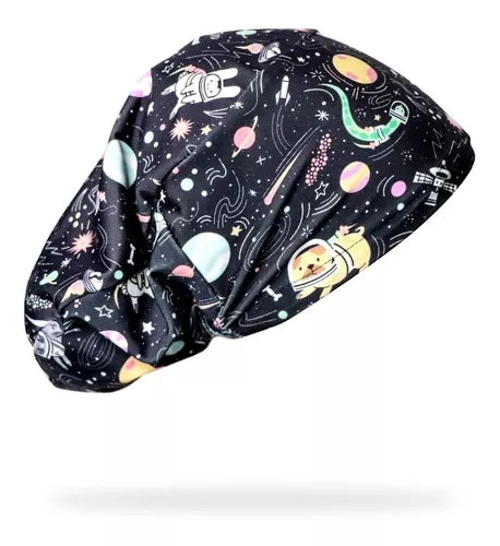 Gorro Clínico / Cofia Mujer Lycra Gato Gris