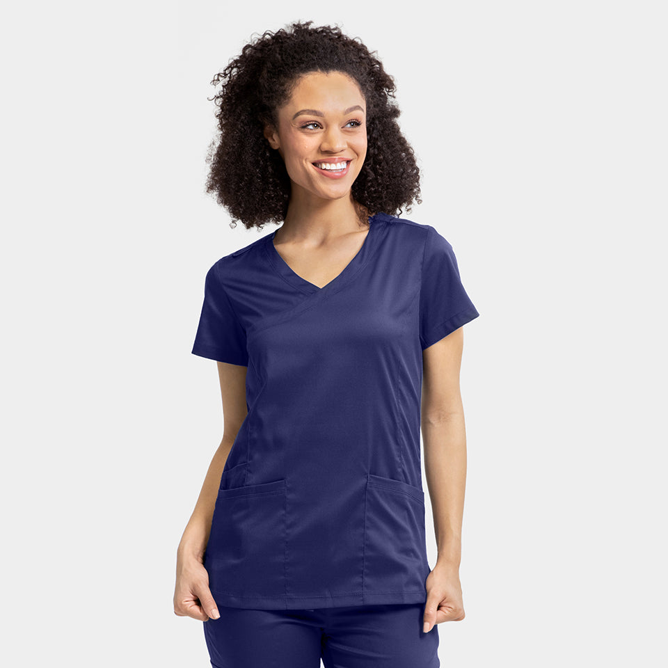 Polera clínica mujer azul marino EDGE 2803, detalle 4 - Uniformes Clínicos Sami