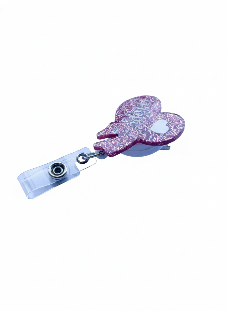 Porta credencial acrílico Corazón hope