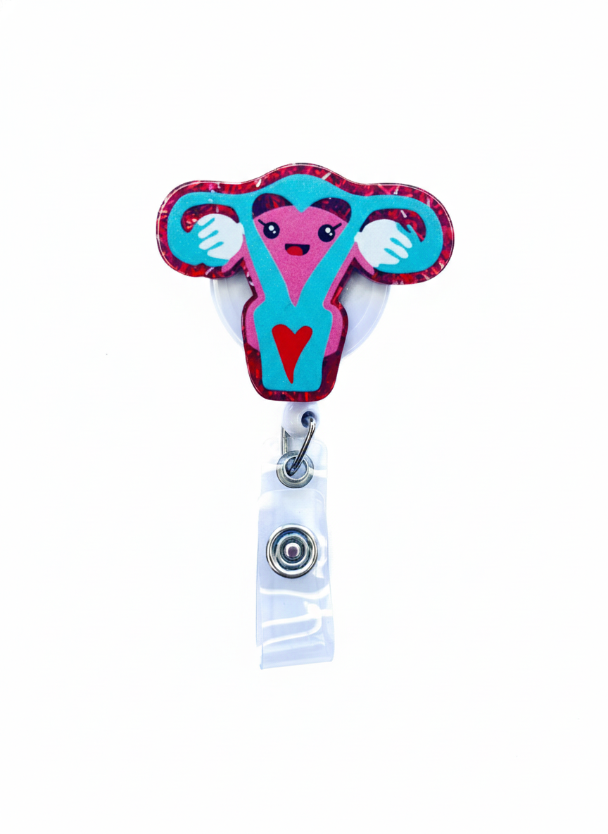 Porta credencial acrílico Útero Celeste