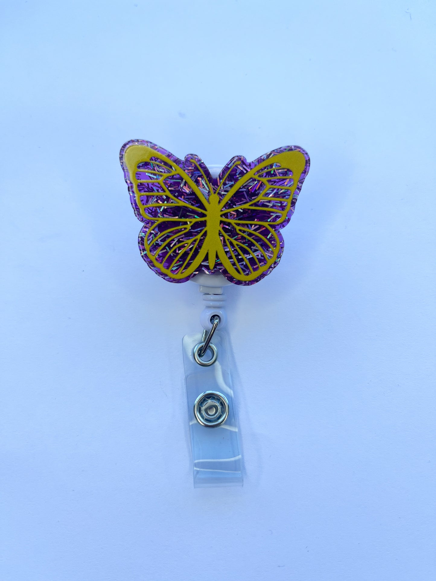 Porta credencial acrílico Mariposa Amarilla