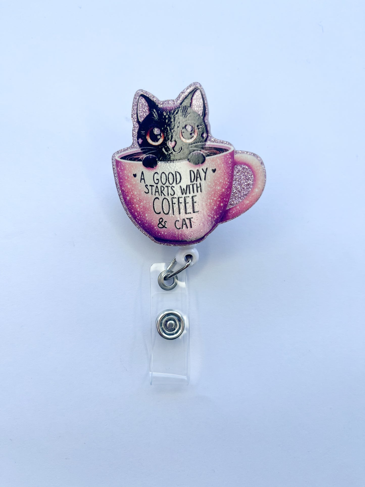Porta credencial acrílico Cat and Coffe