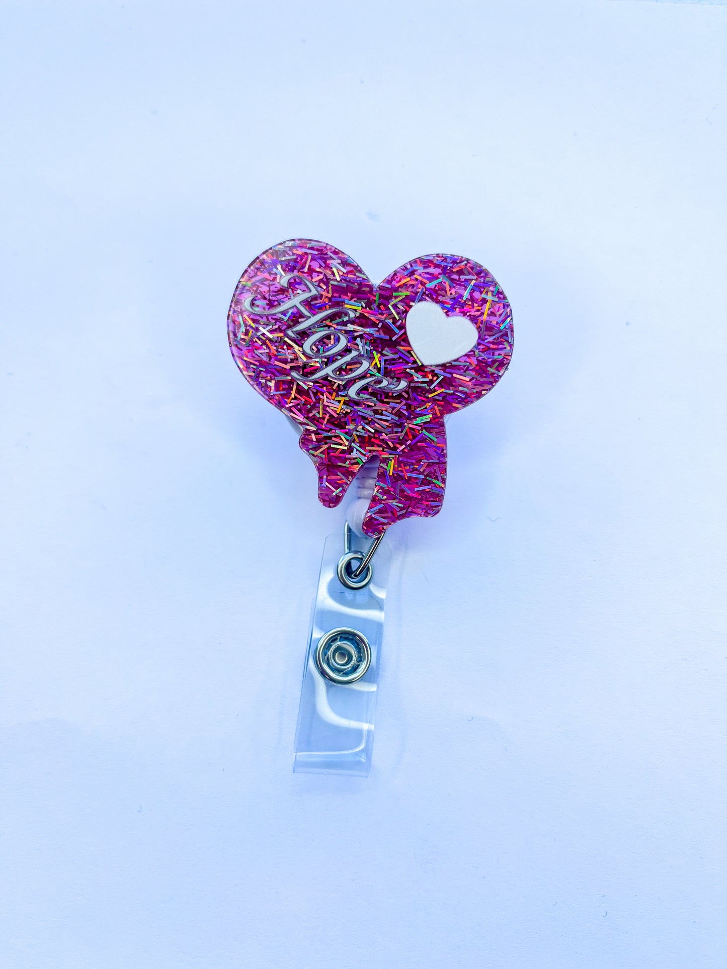 Porta credencial acrílico Corazón hope
