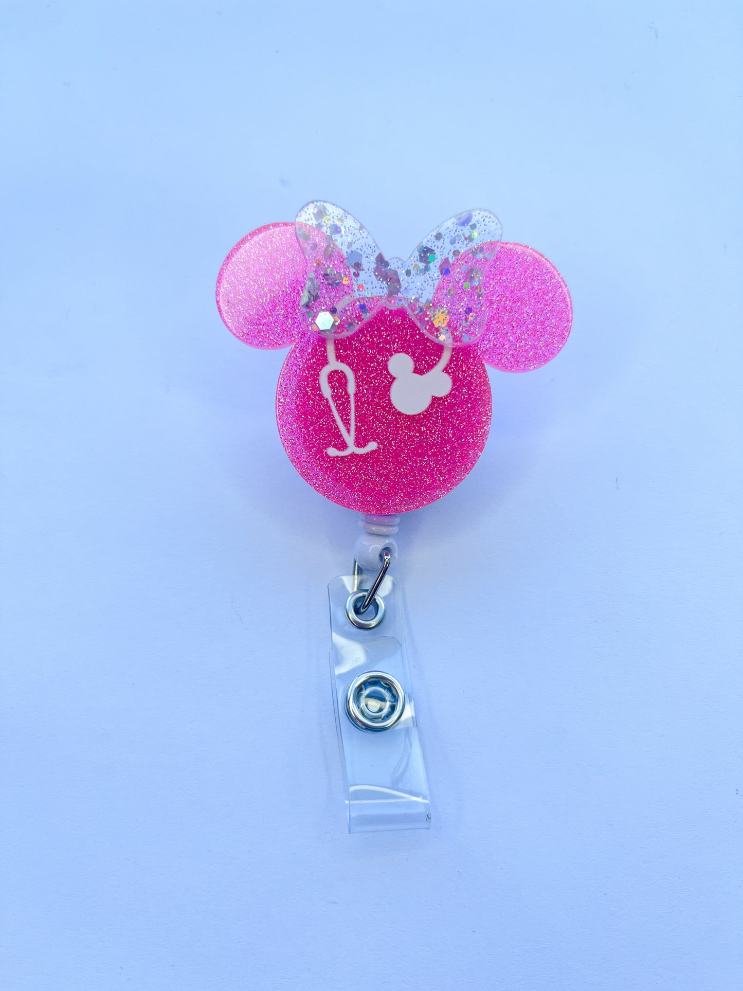 Porta credencial acrílico Minnie Rosa