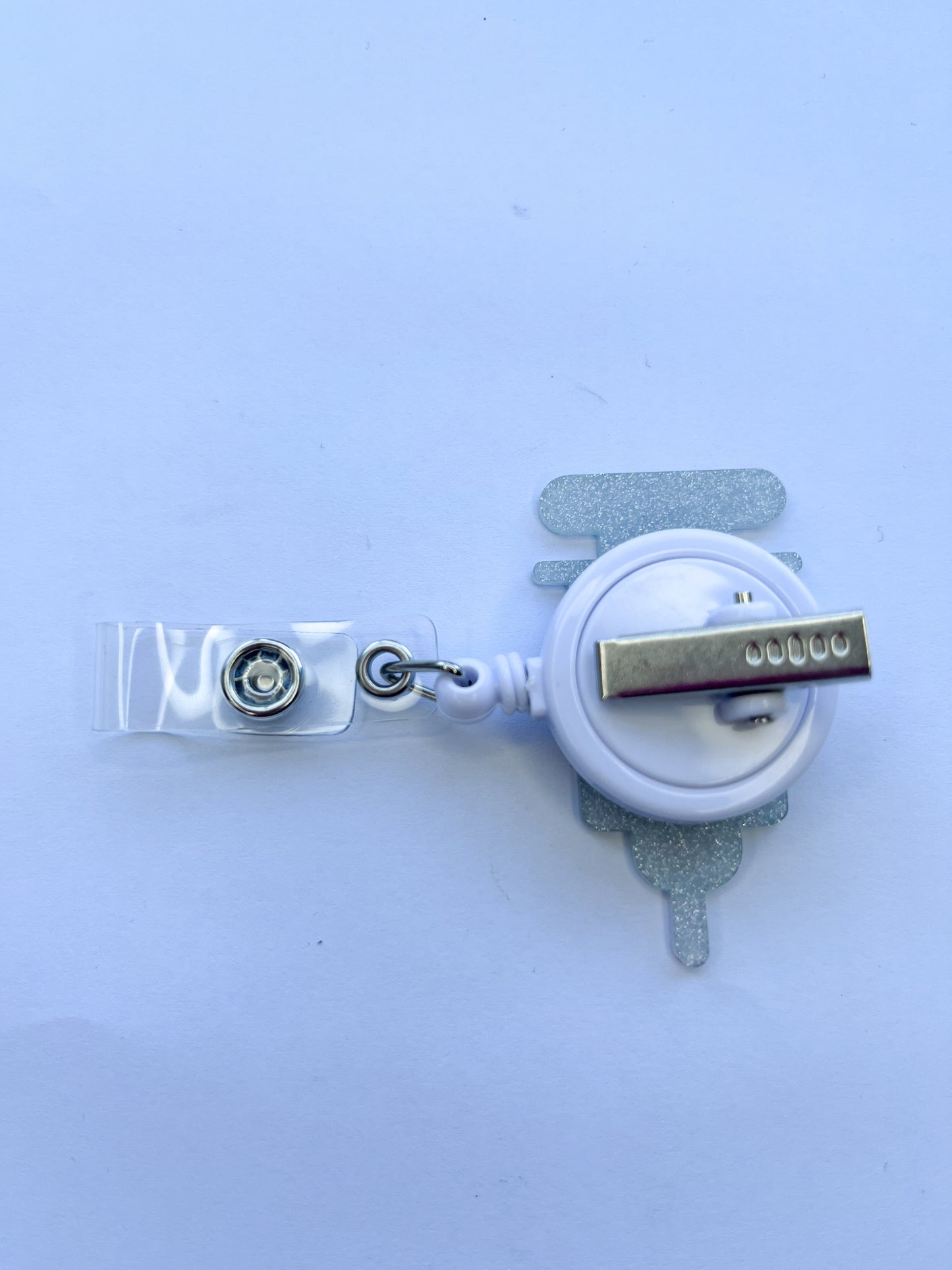 Porta credencial acrílico Jeringa Roja Shine