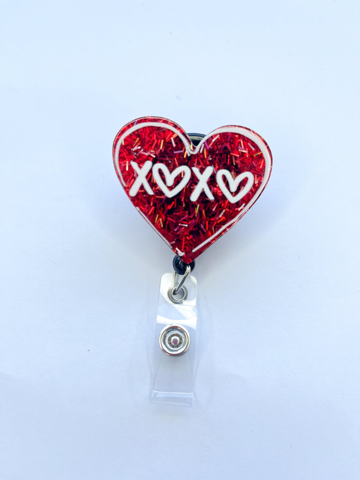 Porta credencial acrílico Corazón XOXO