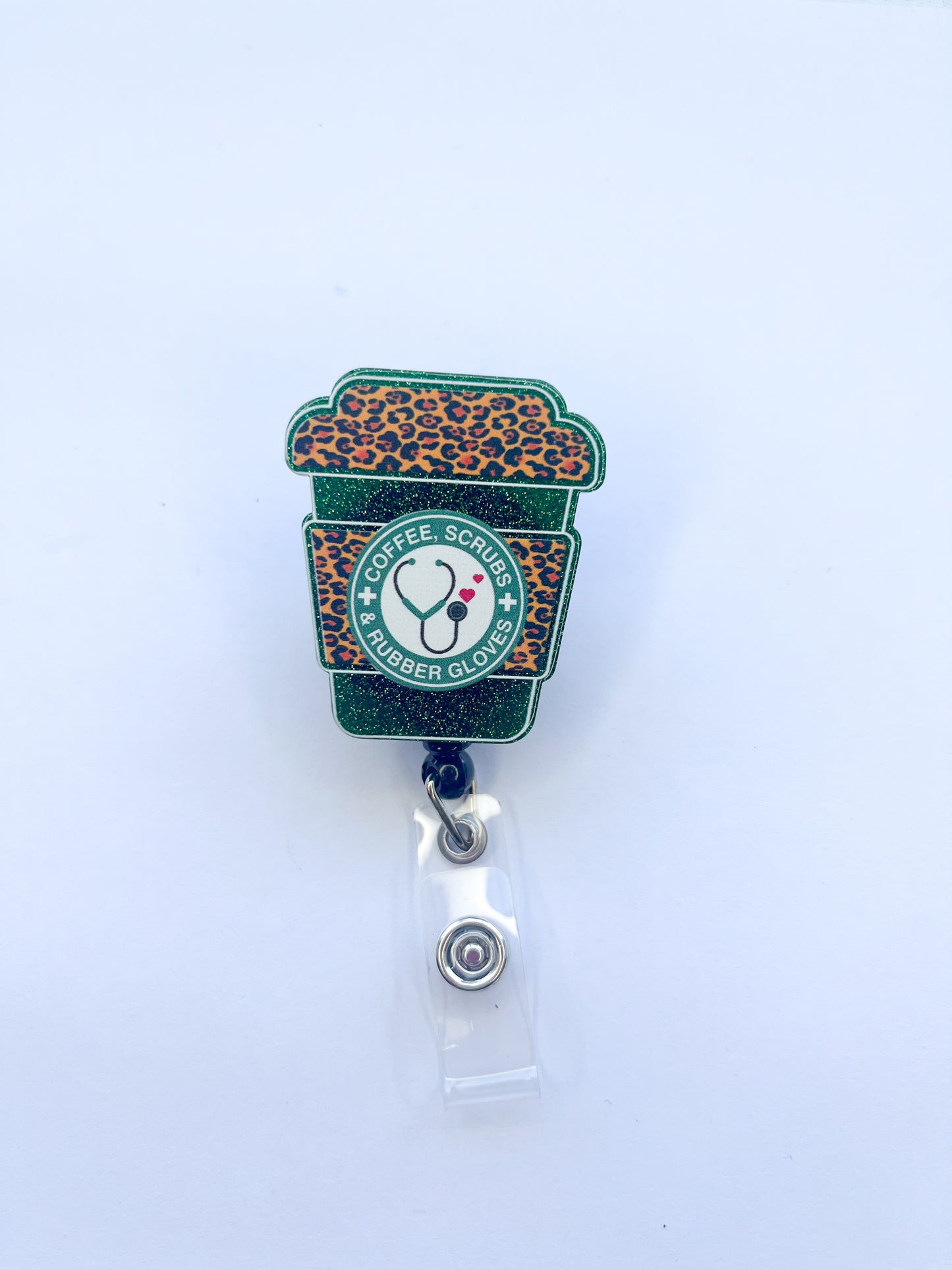 Porta credencial acrílico Coffe Scrubs