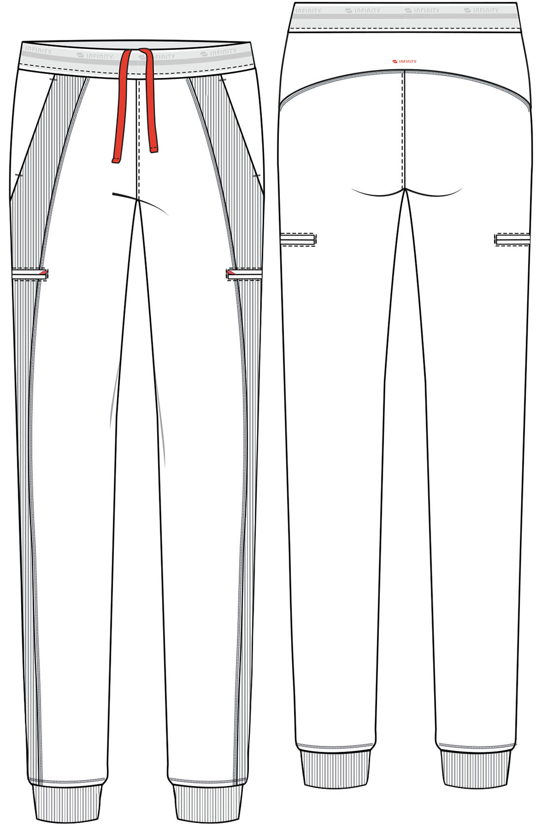 Pantalón Clínico MujerJogger IN122a Negro Infinity GNR8 cherokee