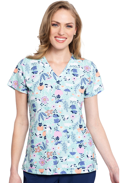 Polera Clínica Mujer Estampada MC8564 GRBM Medcouture