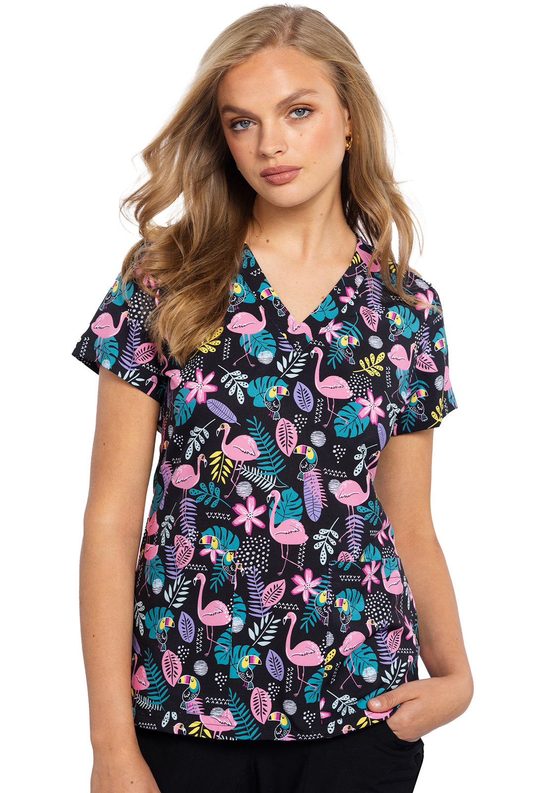 Polera Clínica Mujer Estampada MC632 TRSQ Medcouture