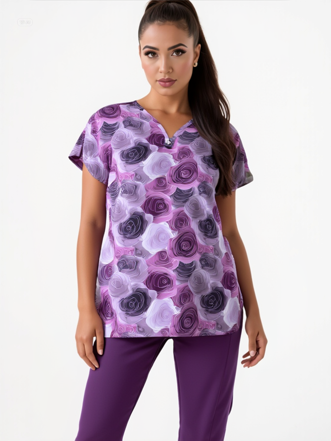 Polera clínica estampada 6267 GCBT WINK
