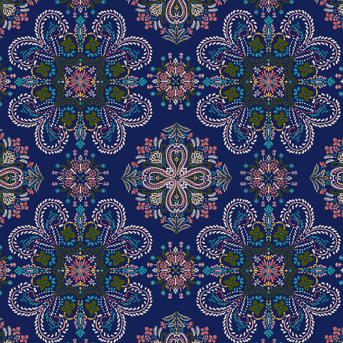Polera Clínica Estampada Mujer BHMD Mandala Blue Cherokee