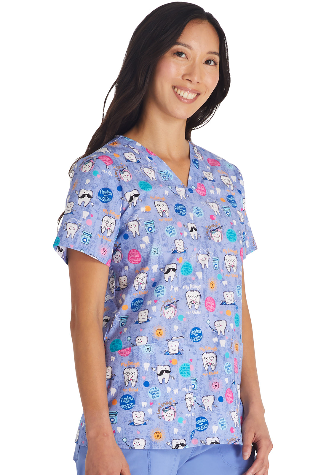 Polera Clínica Estampada Mujer DNAF Muelas Cherokee