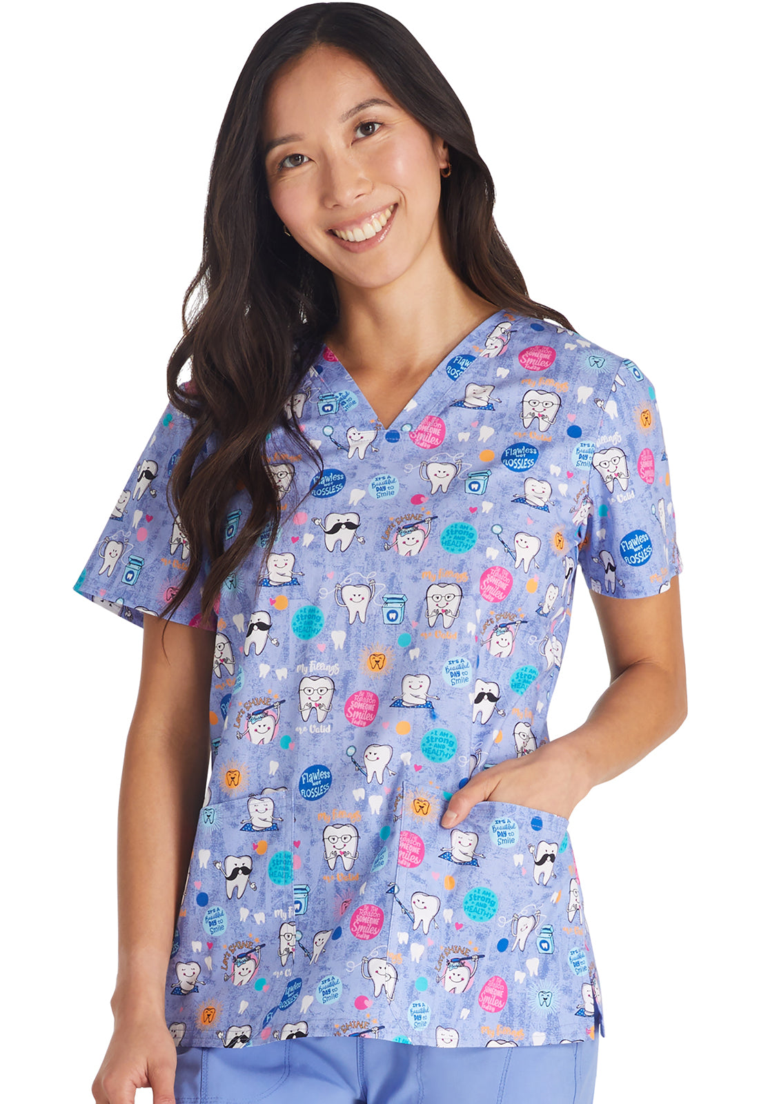 Polera Clínica Estampada Mujer DNAF Muelas Cherokee