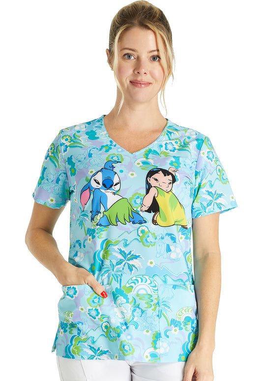 Polera Clínica Disney Mujer LHTD Estampado Lilo y Stitch Tooniforms