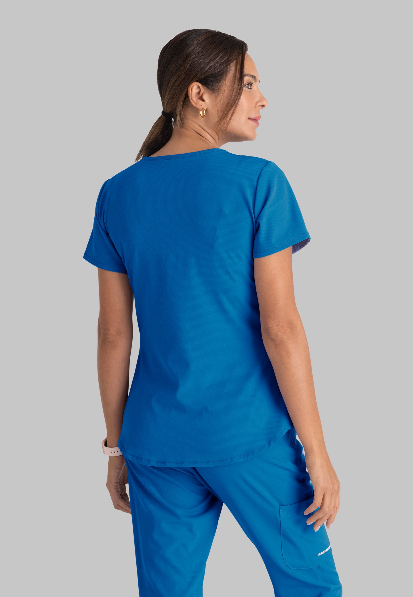 Polera Clínica Mujer Sk101 Azul rey Skechers