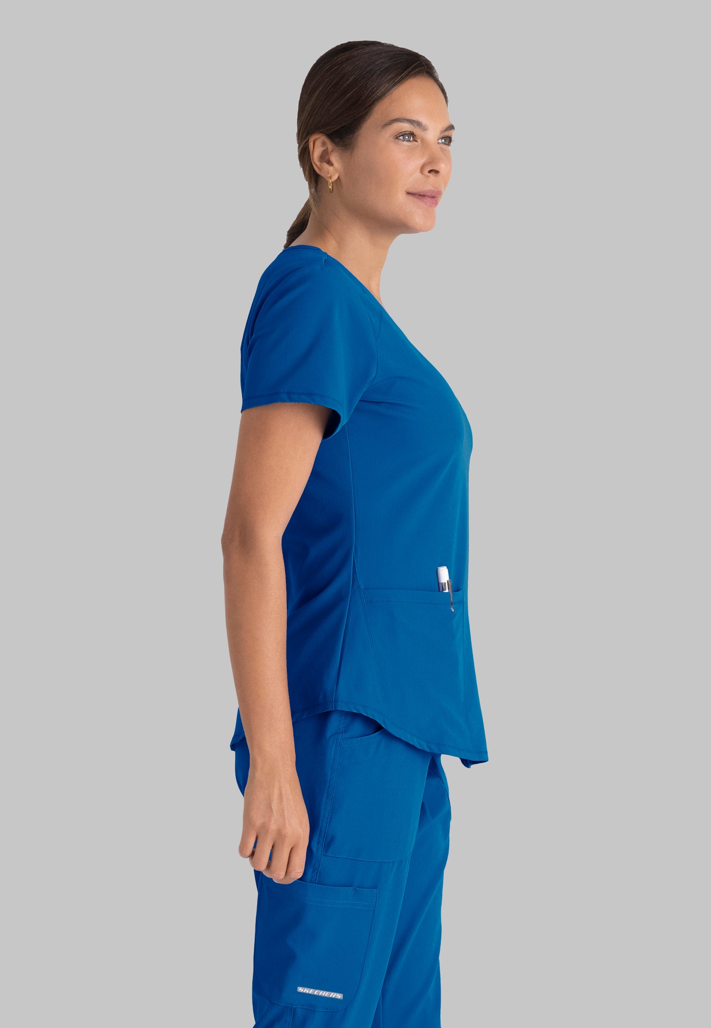 Polera Clínica Mujer Sk101 Azul rey Skechers