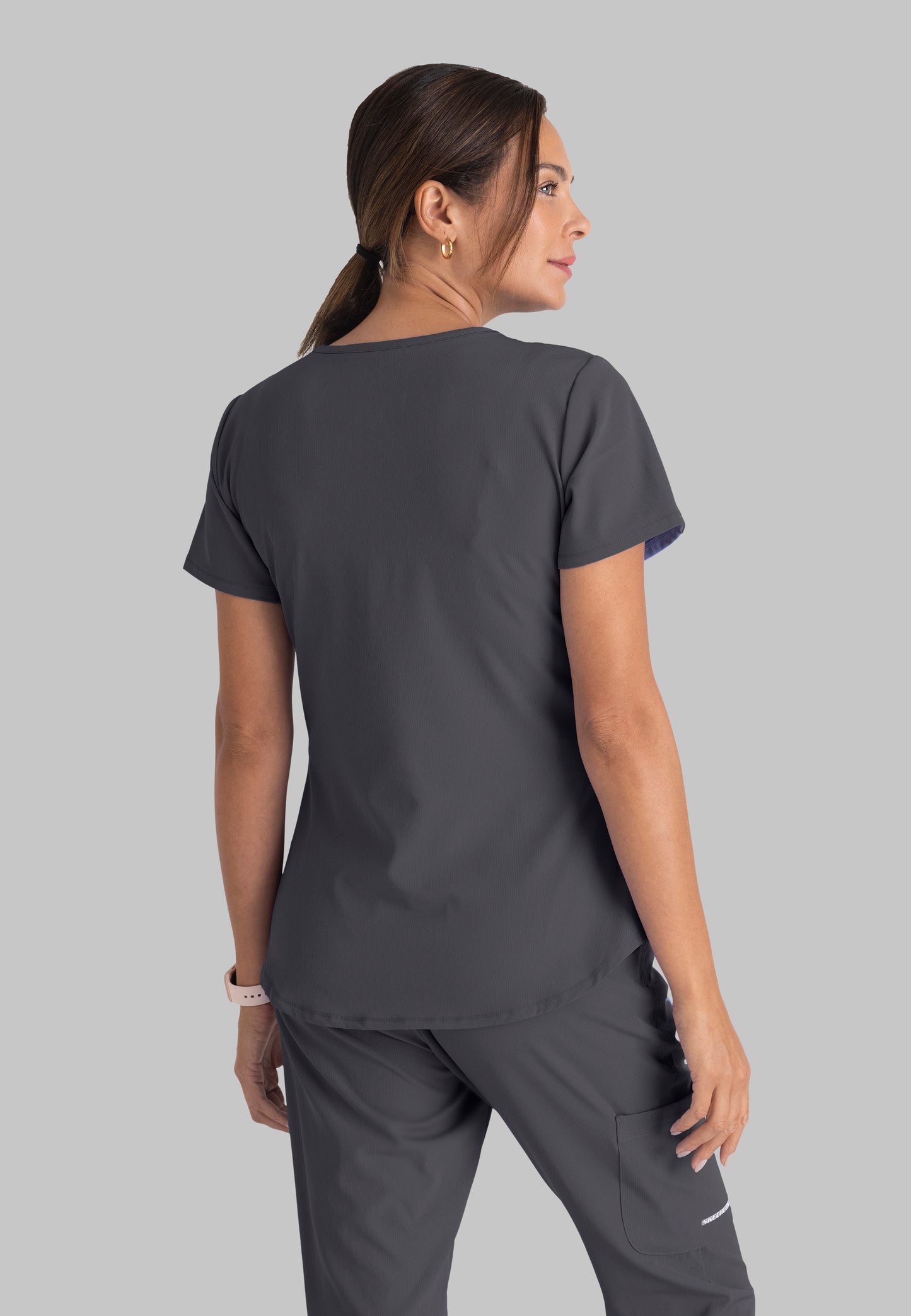 Polera Clínica Mujer Sk101 Gris Skechers