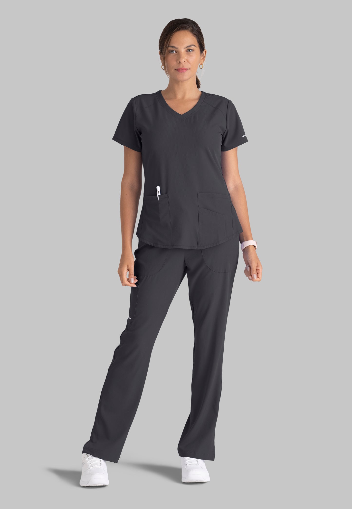 Polera Clínica Mujer Sk101 Gris Skechers