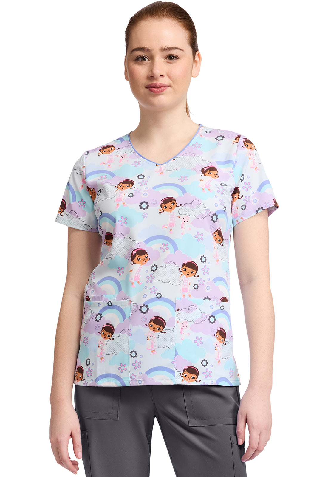 Polera Clínica Mujer Estampada TF614 DCGS Tooniforms
