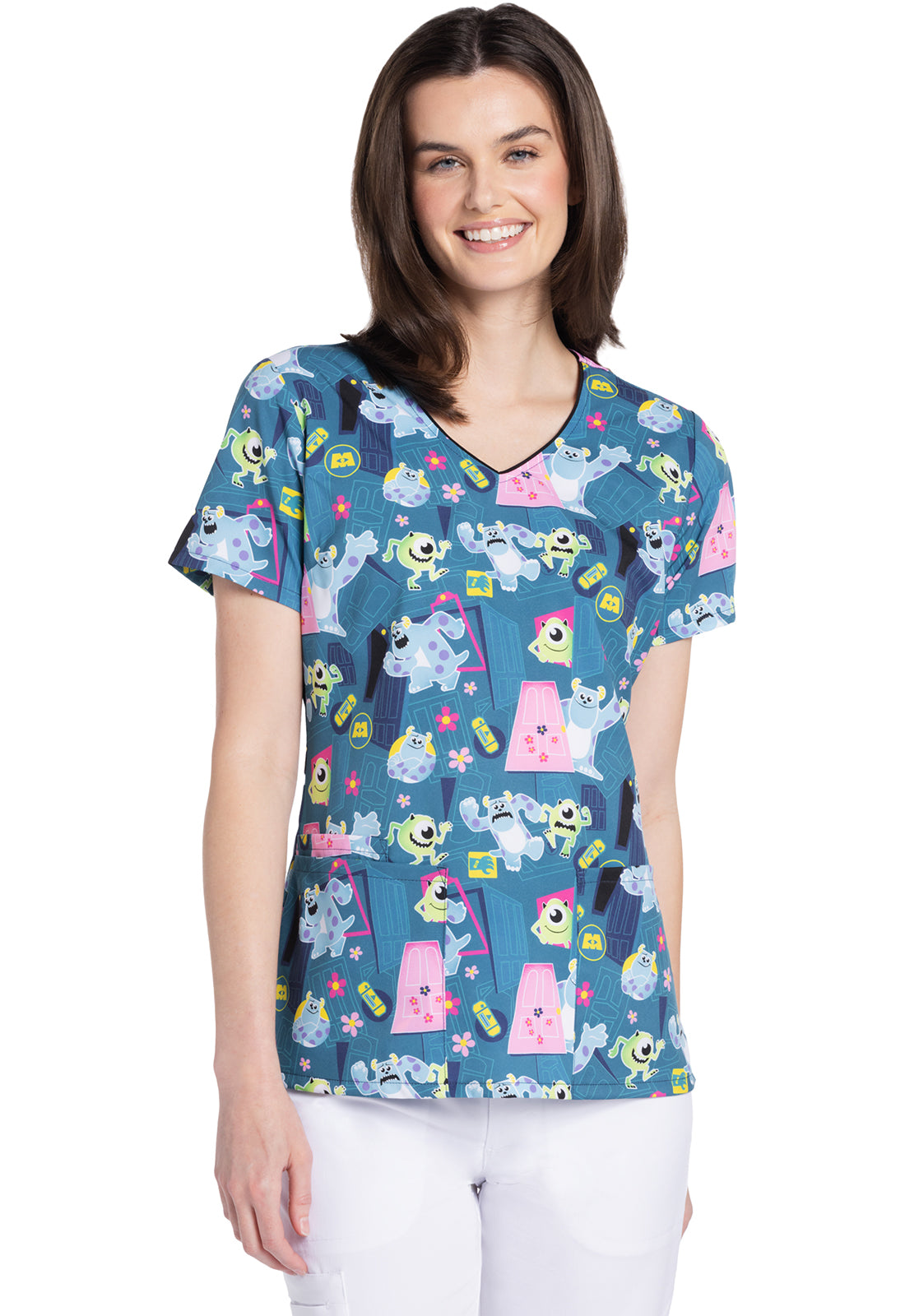 Polera Clínica Mujer Estampada TF614 MCSC Monsters, Inc. Tooniforms