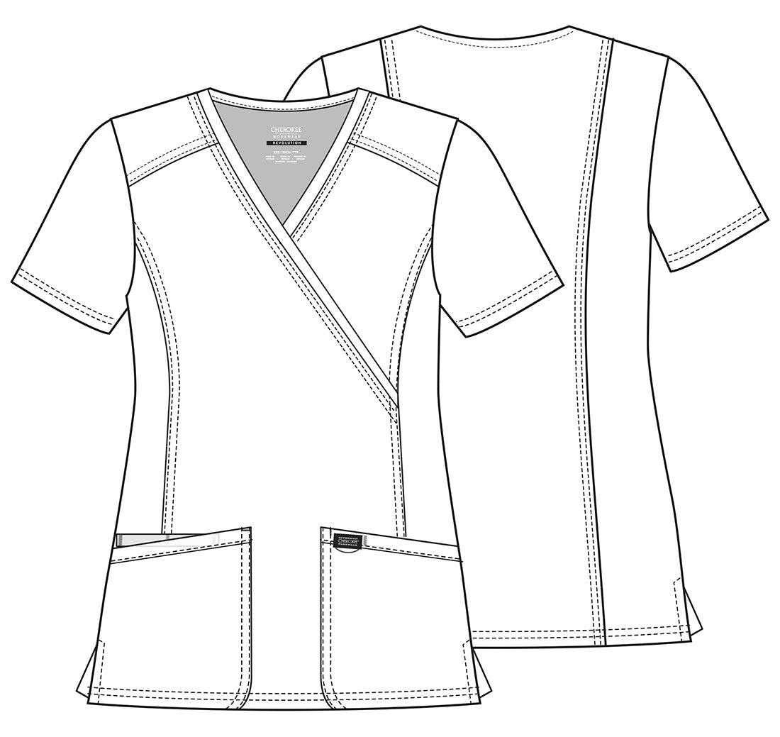 Polera Clínica Mujer Olivo WW610 Cherokee Revolution Workwear