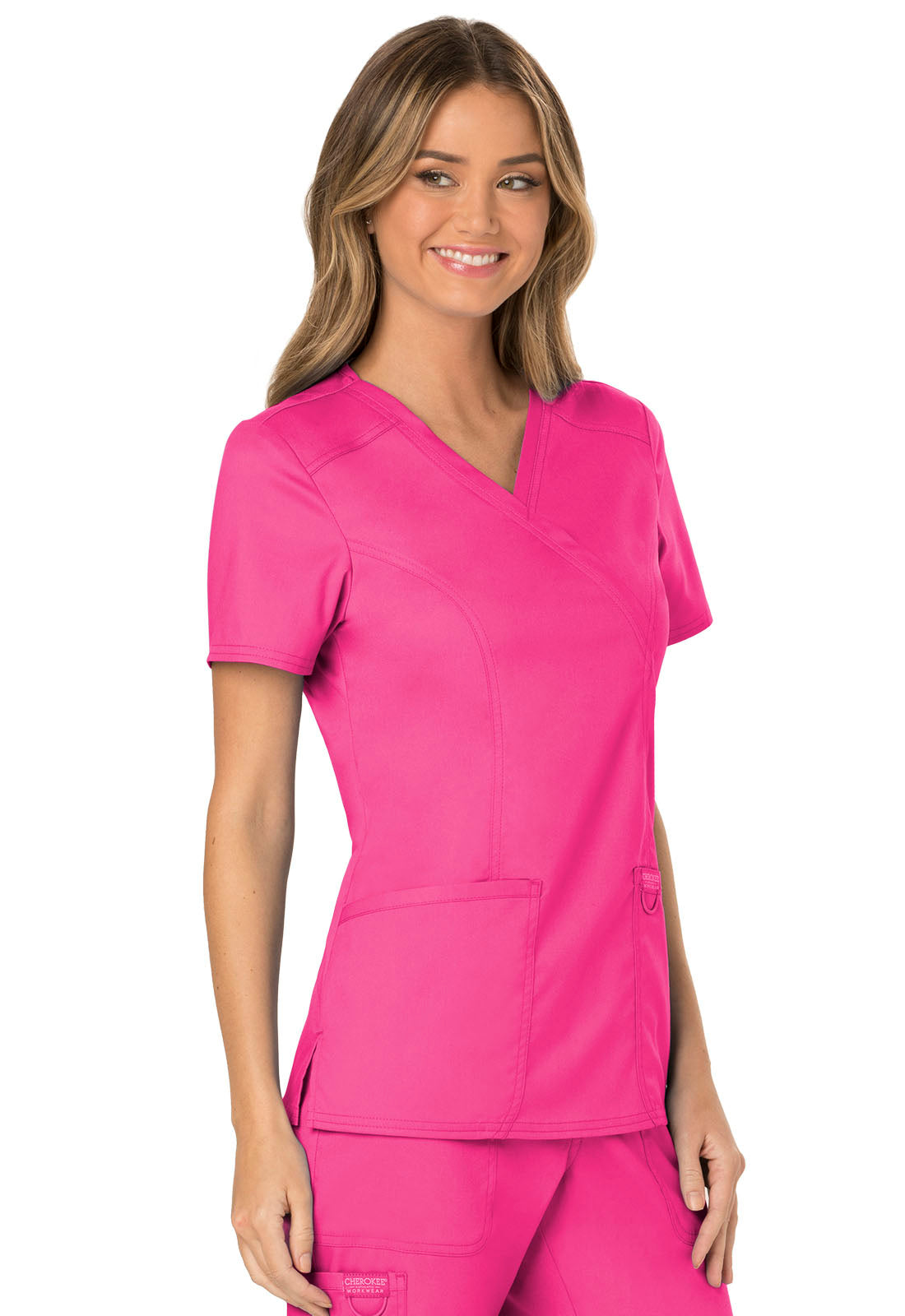 Polera Clínica Mujer Rosado WW610 Cherokee Workwear revolution