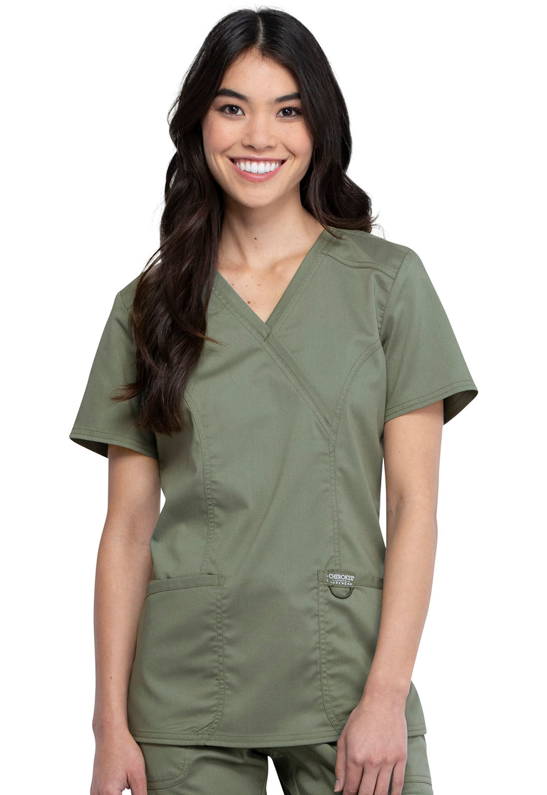 Polera Clínica Mujer Olivo WW610 Cherokee Revolution Workwear