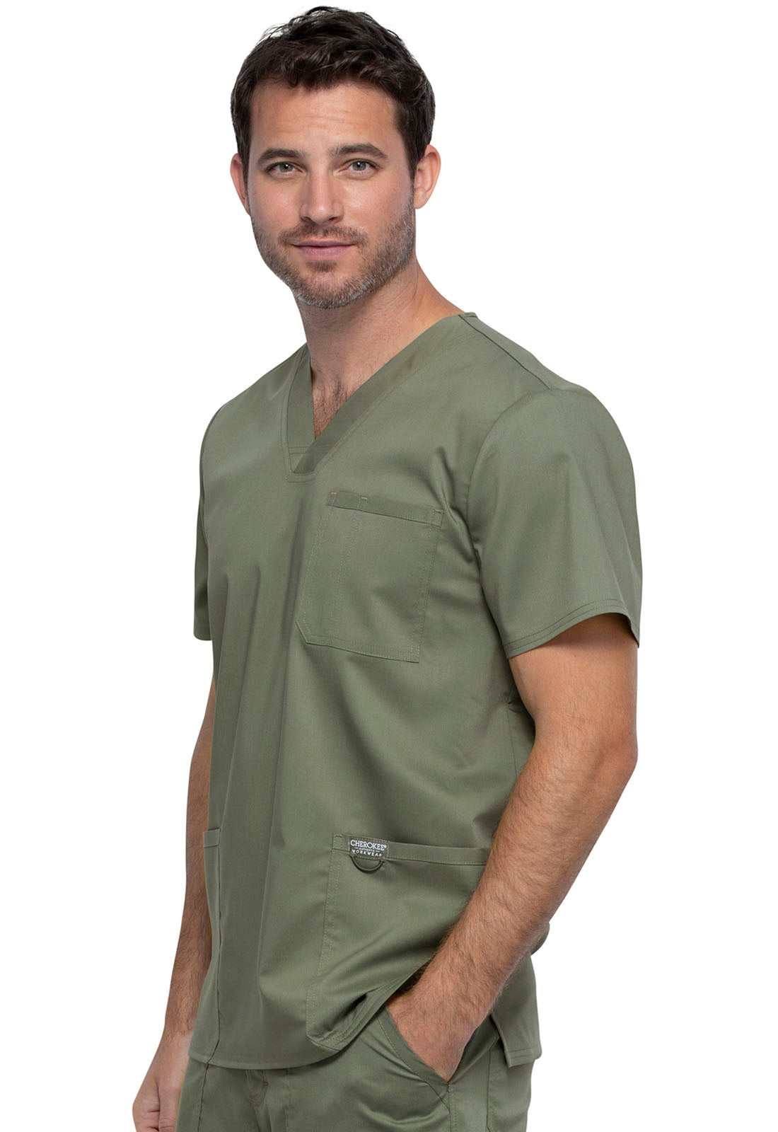 Polera Clínica Hombre Olivo WW670 Cherokee Revolution Workwear