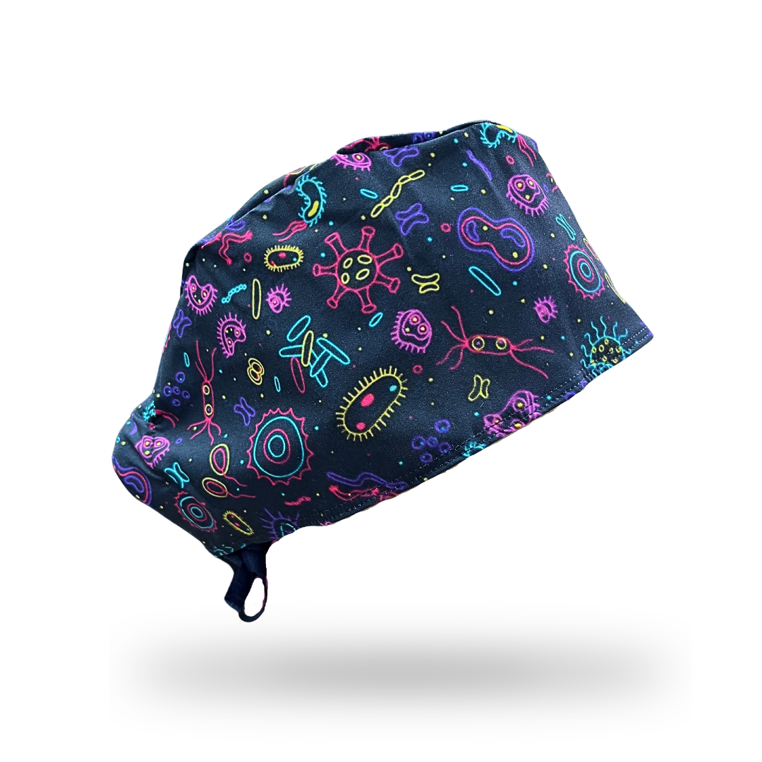 Gorro clínico hombre estampado Bacterias - Uniformes Clínicos Sami