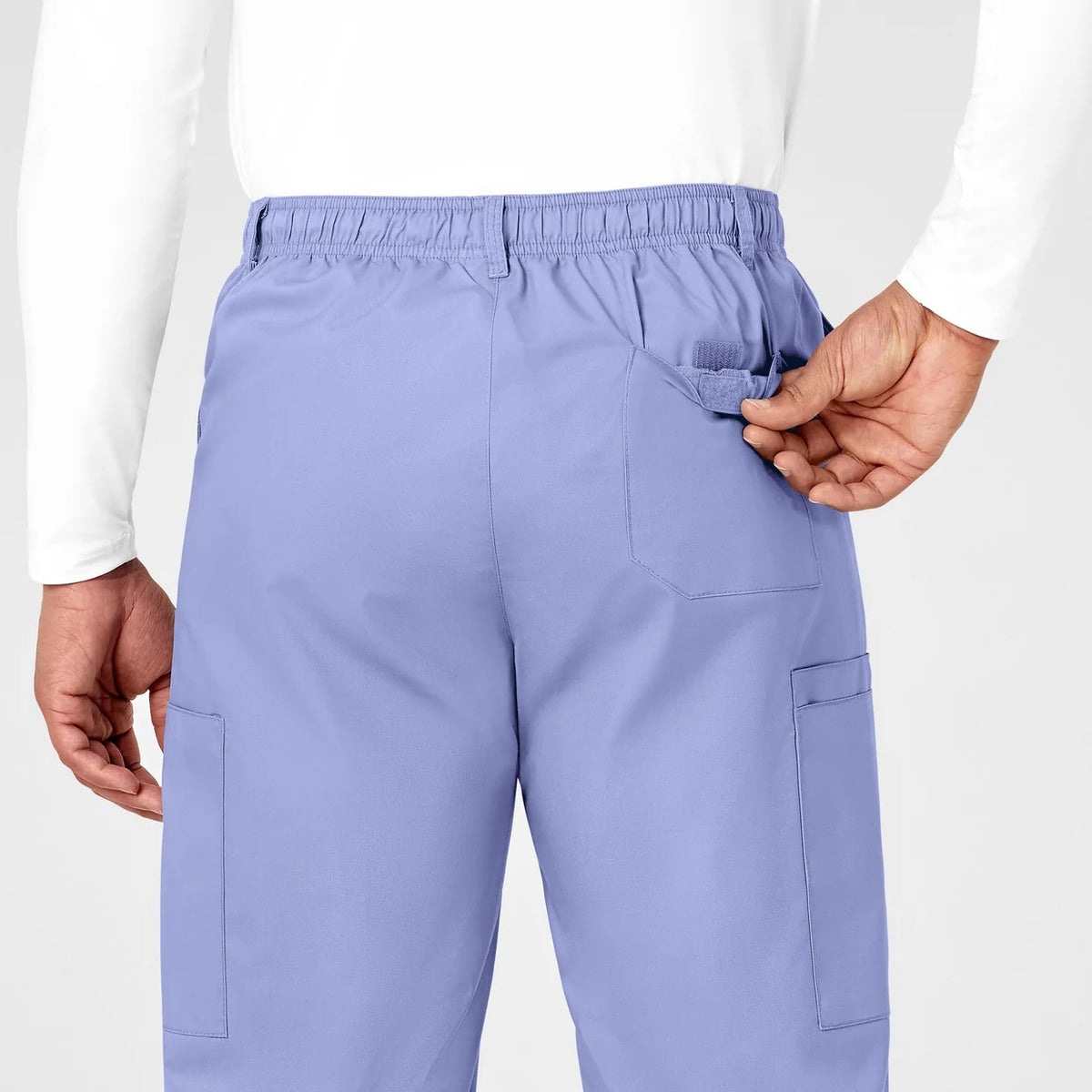 Pantalón clínico hombre celeste WonderWink WonderWORK, detalle 8 - Uniformes Clínicos Sami