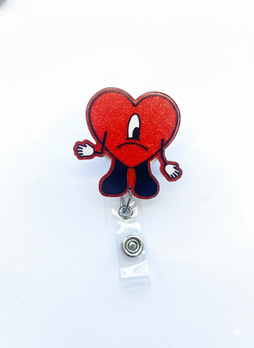 Portacredencial acrílico Corazón verano - Uniformes Clínicos Sami