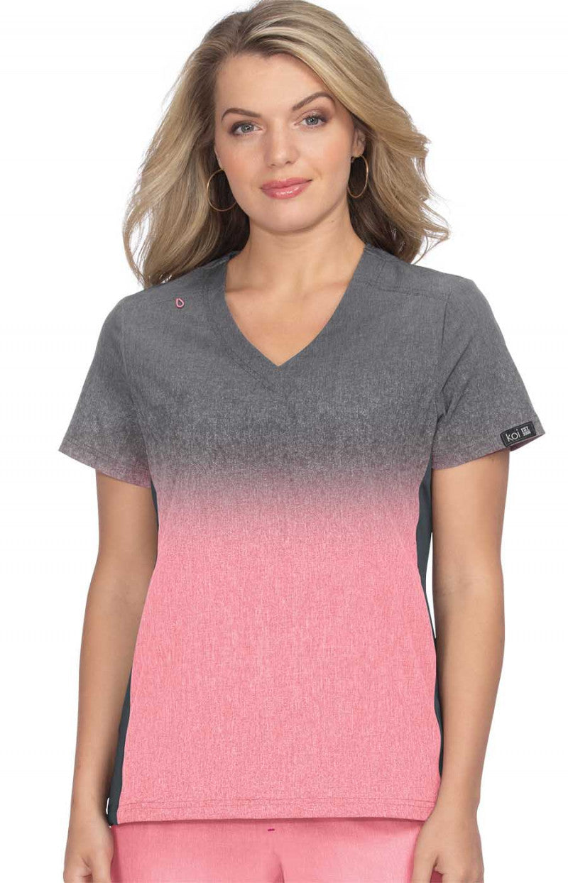 COLOR:Charcoal Heather Soft Pink Ombre