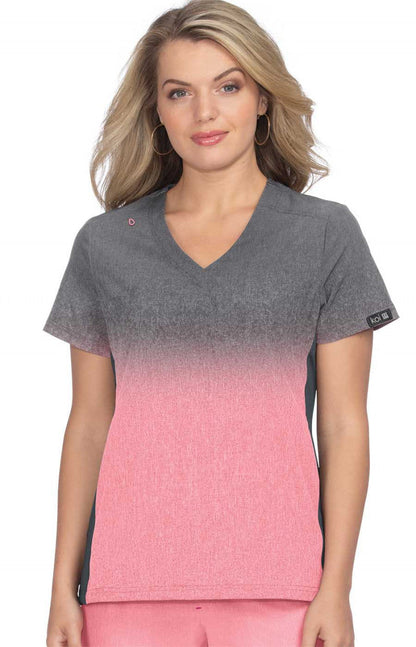 COLOR:Charcoal Heather Soft Pink Ombre