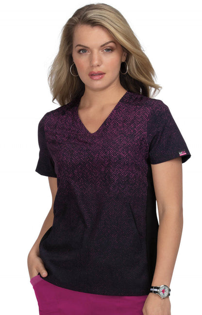 COLOR:Herringbone Raspberry Ombre