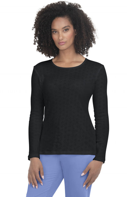 COLOR:Heart Pointelle Black