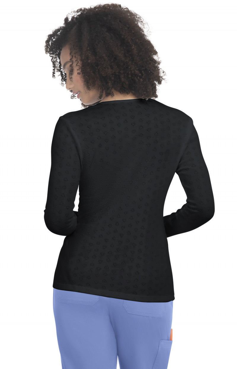 COLOR:Heart Pointelle Black